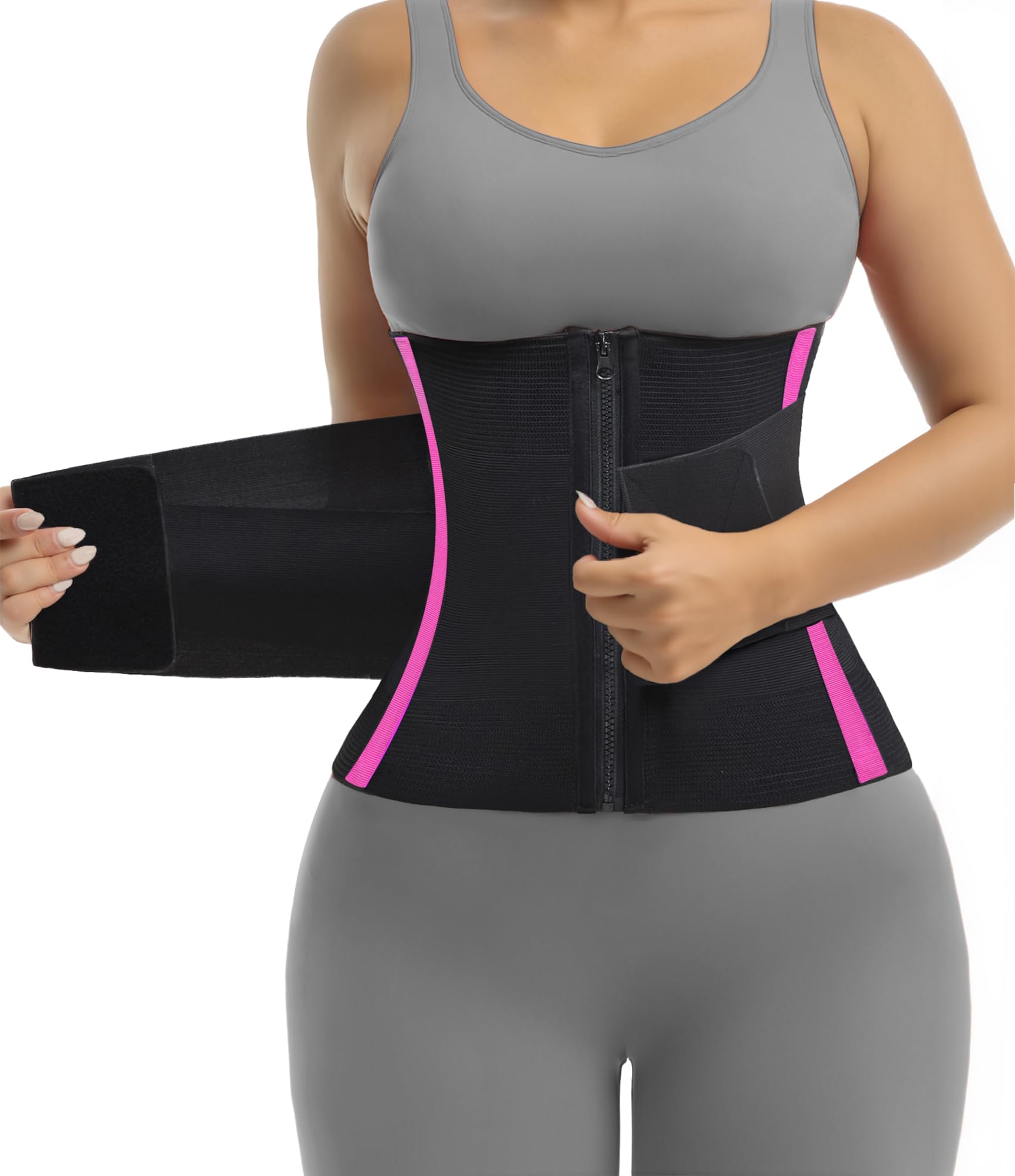 YIANNA Waist Trainer Belt Waist Cincher Tummy Control Body Shaper for Women Sports Girdle Lumbar Support with Double Wrap