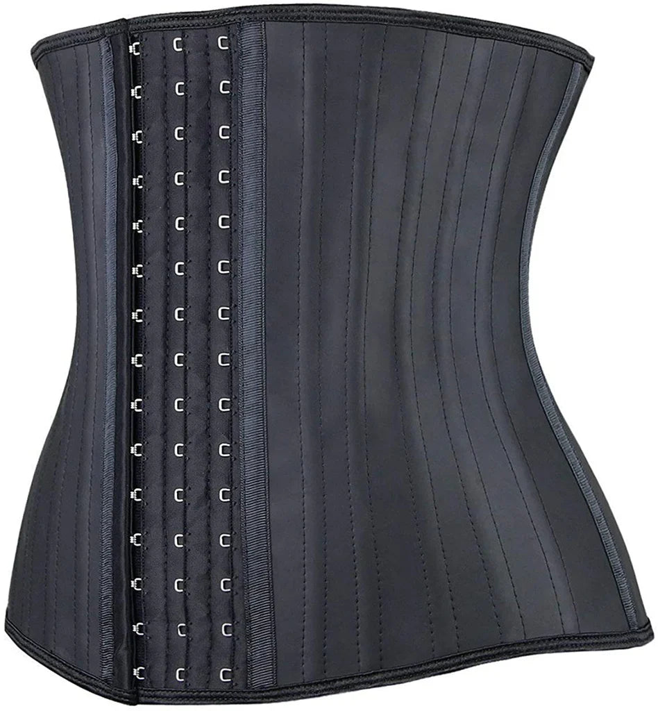 YIANNA Women Latex Waist Trainer 25 Steel Bones 3 Row Hooks