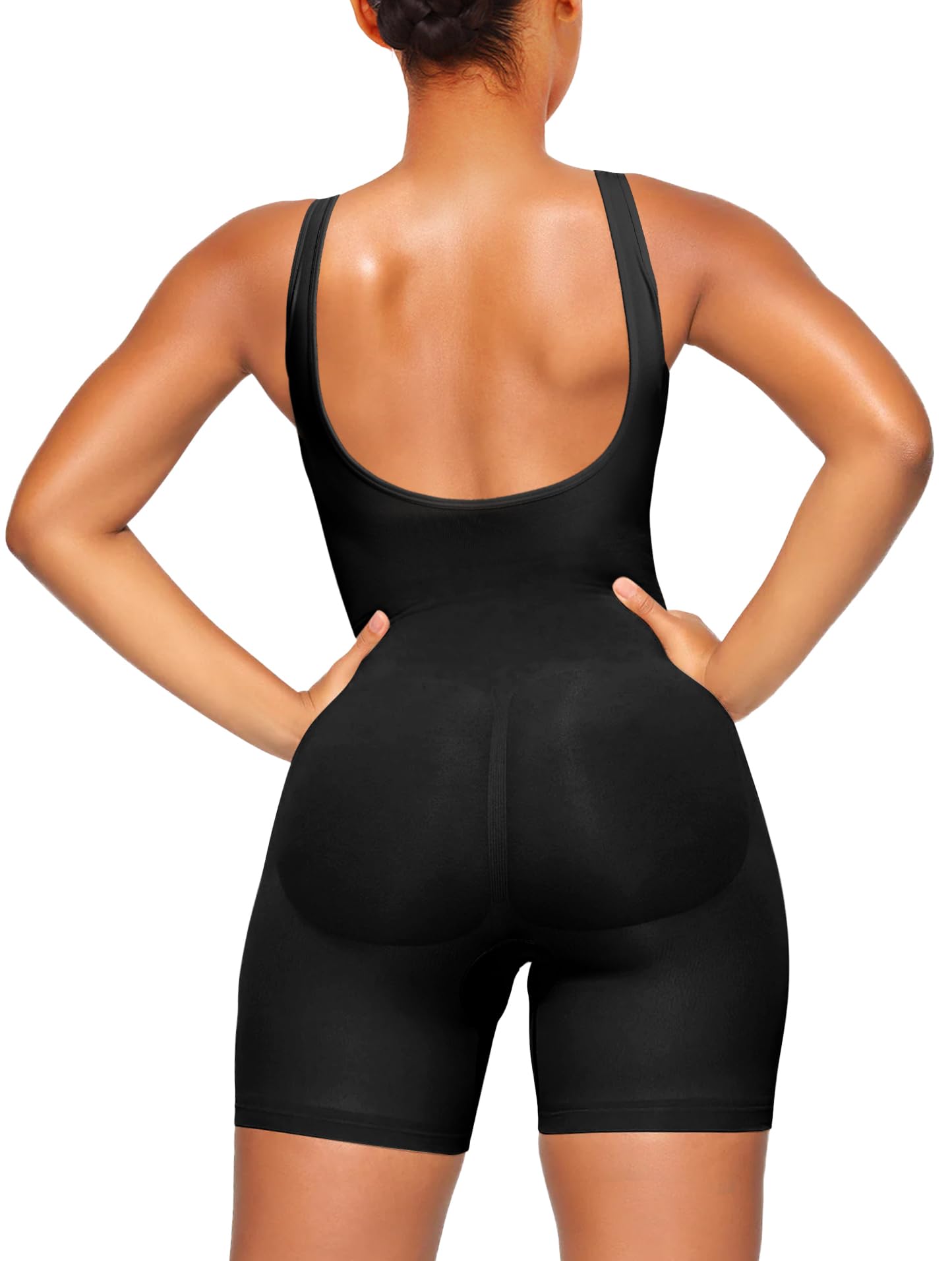 YIANNA Shapewear Bodysuit for Women Tummy Control Scoop Neck Mid Thigh Sculpting Body Shaper