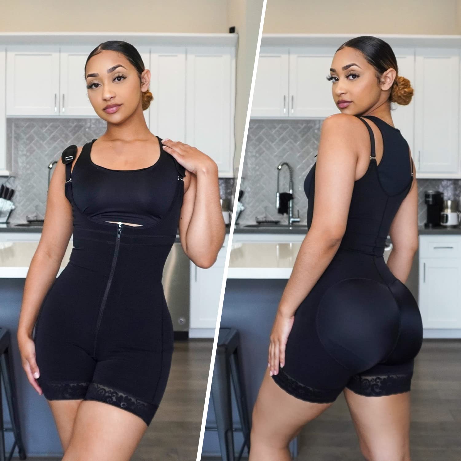 YIANNA Fajas Colombianas Shapewear for Women Postpartum Tummy Control Body Shaper Butt Lifter Bodysuit